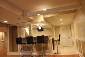 Customized basement interior remodel